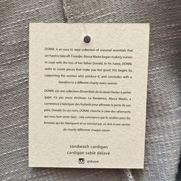 NWT DONNI Sandwash Cardigan - Picture 9 of 10